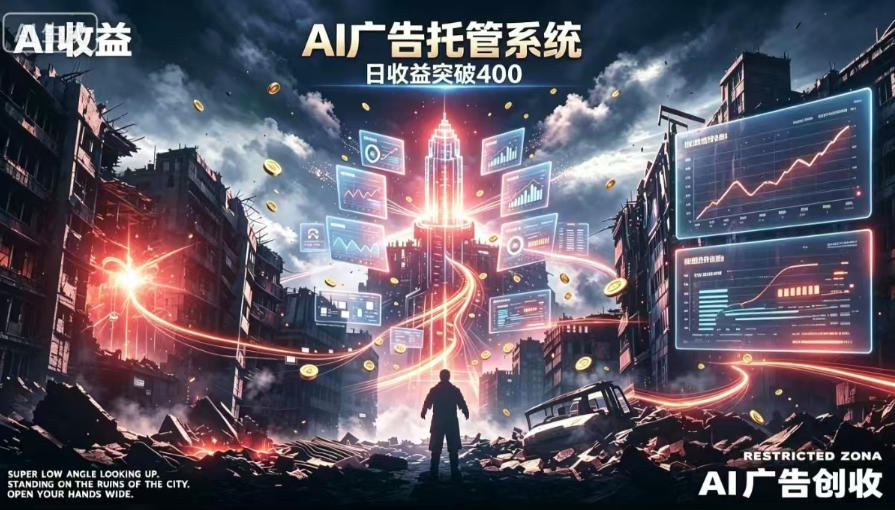AI智能广告,全自动化运行,单日可达400+,小白新手0基础上手【揭秘】-宇文网创
