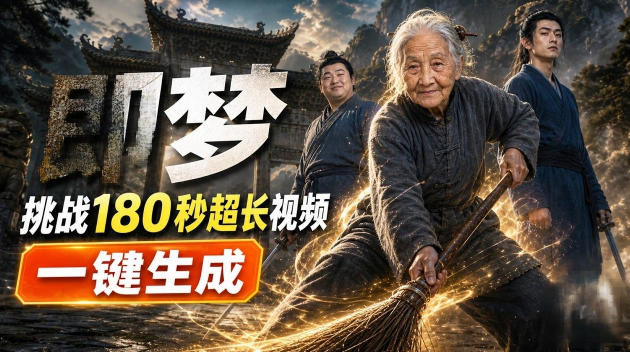 即梦挑战180秒超长视频！一键生成3分钟电影？完整制作流程详细分享！-宇文网创