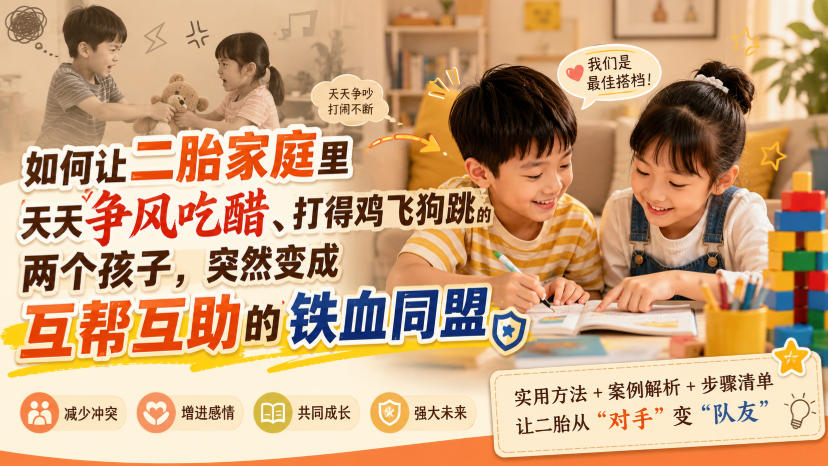 付费文章:如何让二胎家庭里天天争风吃醋、打得鸡飞狗跳的两个孩子,突然变成互帮互助的铁血同盟?-宇文网创