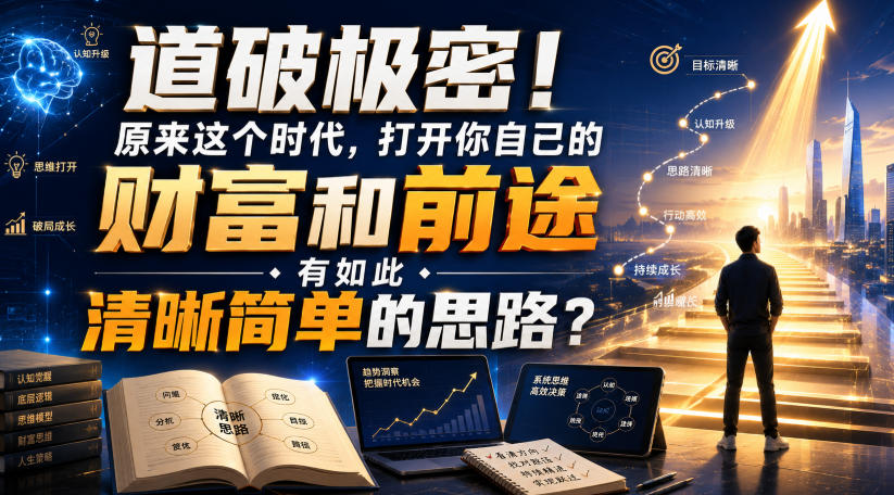 公众号灏泽异谈付费文:道破极密!原来这个时代,打开你自己的财富和前途,有如此清晰简单的思路?!-宇文网创