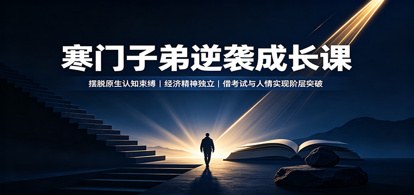 寒门子弟逆袭成长课：摆脱原生认知束缚，经济精神独立，借考试与人情实现阶层突破-宇文网创