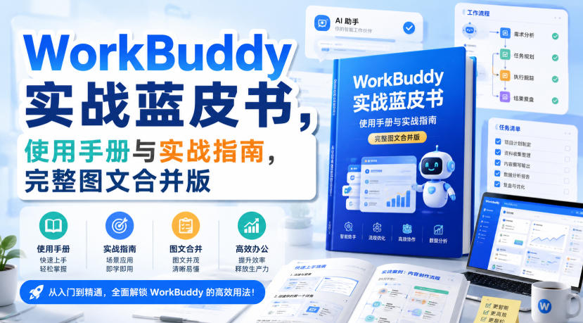 WorkBuddy实战蓝皮书，使用手册与实战指南，完整图文合并版-宇文网创