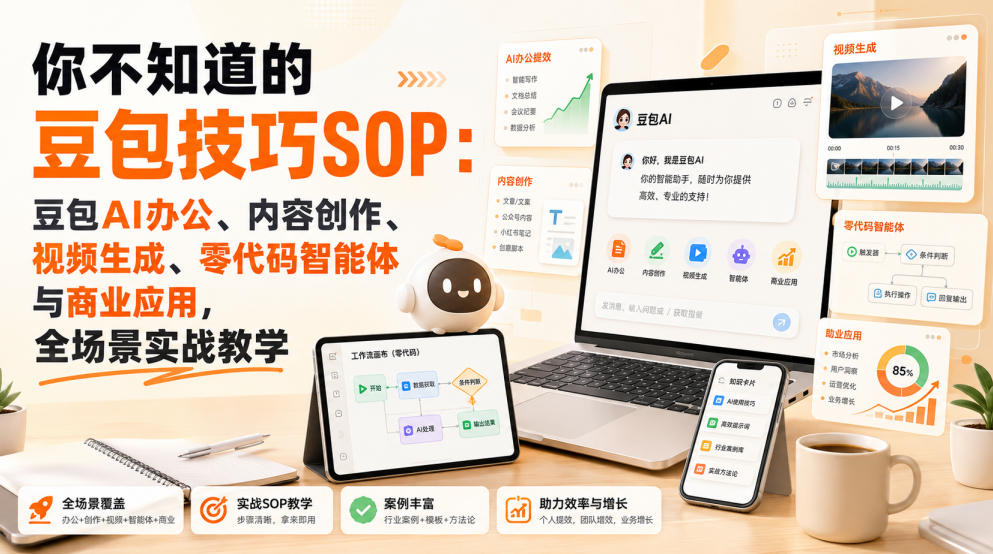 你不知道的豆包技巧SOP：豆包AI办公、内容创作、视频生成、零代码智能体与商业应用，全场景实战教学-宇文网创