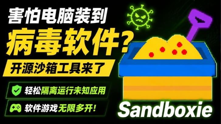 害怕电脑装到病毒软件?开源沙箱工具来了,轻松隔离运行未知应用,还能软件游戏无限多开!Sandboxie-宇文网创