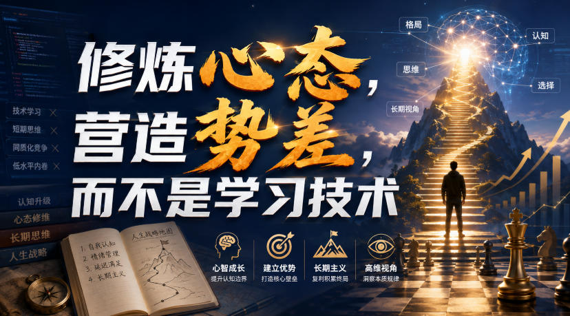 付费文章:修炼心态,营造势差,而不是学习技术-宇文网创
