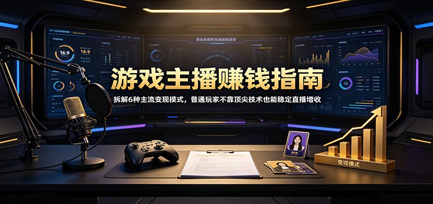 游戏主播赚钱指南:拆解6种主流变现模式,普通玩家不靠顶尖技术也能稳定直播增收-宇文网创