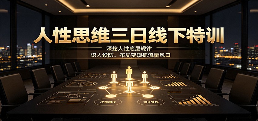 人性思维三日线下特训：深挖人性底层规律，识人设防、布局变现抓流量风口-宇文网创
