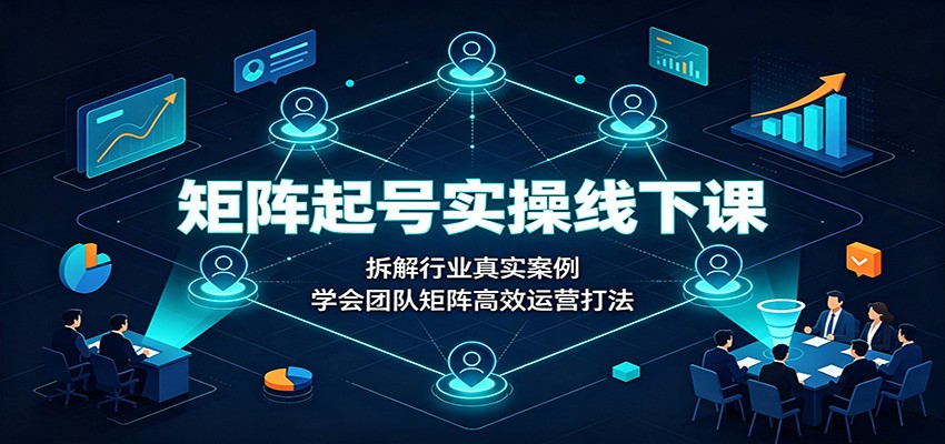 矩阵起号实操线下课：拆解行业真实案例，学会团队矩阵高效运营打法-宇文网创