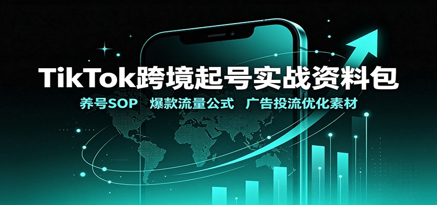 TikTok跨境起号实战资料包：养号SOP，爆款流量公式，广告投流优化素材-宇文网创