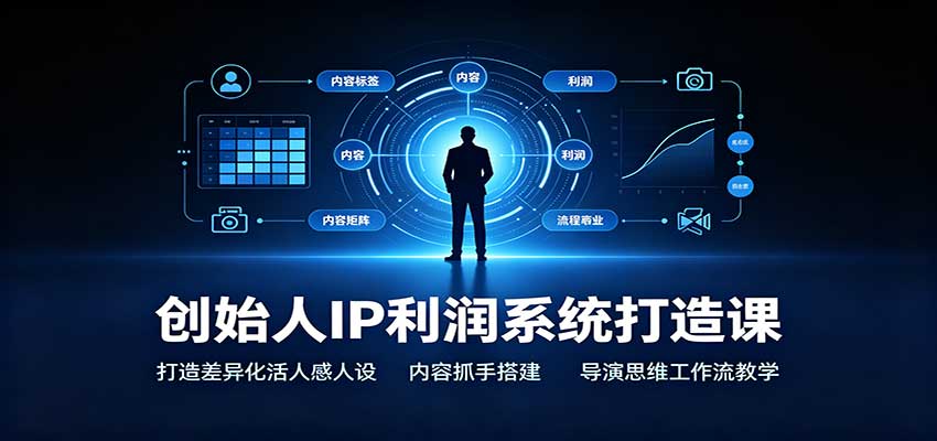 创始人IP利润系统打造课：打造差异化活人感人设，内容抓手搭建，导演思维工作流教学-宇文网创
