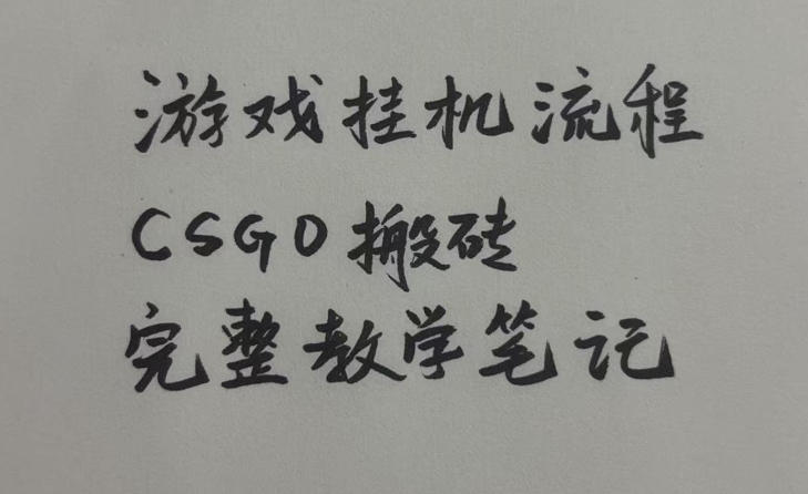 游戏挂G全流程笔记分享,CSGO游戏搬砖,小白看了当天学会见收益【揭秘】-宇文网创