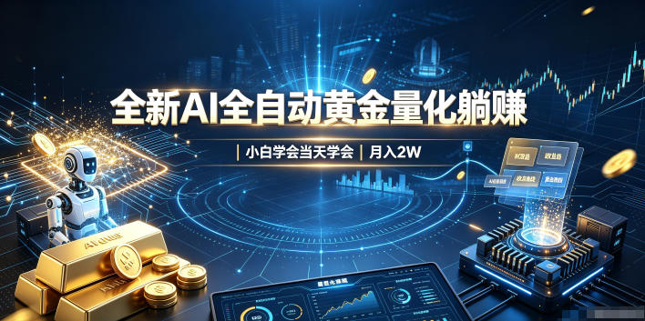 全新AI全自动黄金量化躺賺:小白学会当天学会,月入2W!【揭秘】-宇文网创