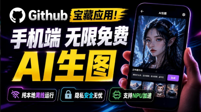 Github宝藏应用!手机端无限免费AI生图,纯本地离线运行,支持NPU加速斩获3.1k stars,local-dream-宇文网创