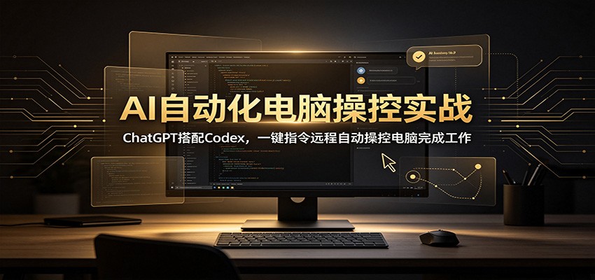 AI自动化电脑操控实战:ChatGPT搭配Codex,一键指令远程自动操控电脑完成工作-宇文网创