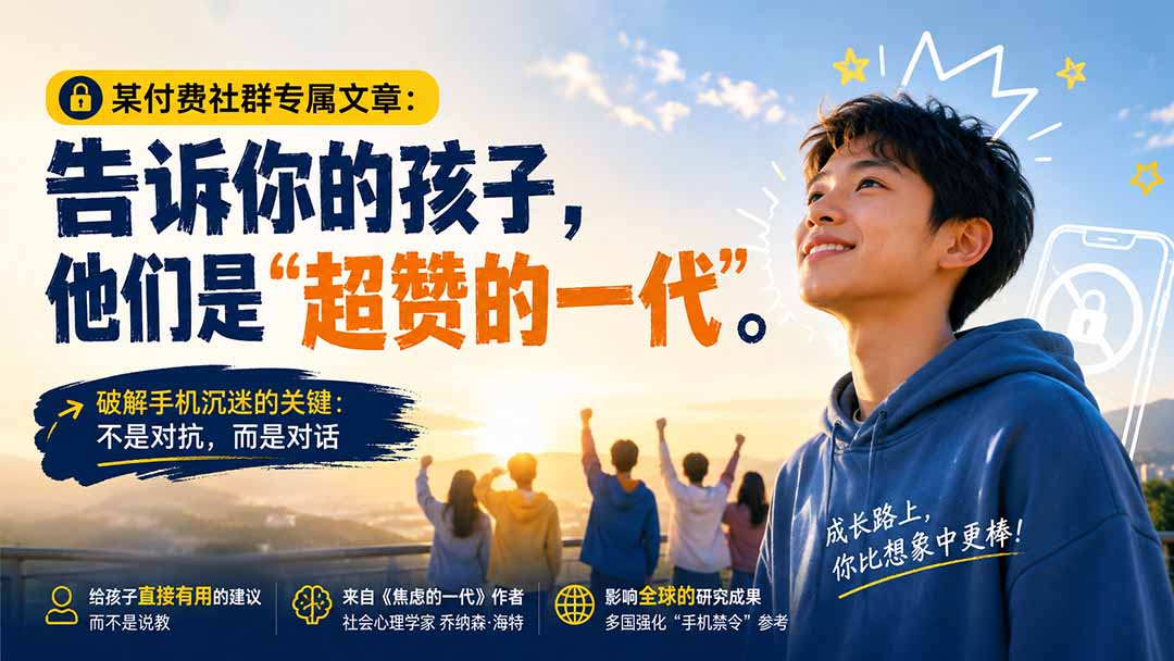 （20222期）某付费社群专属文章：告诉你的孩子，他们是“超赞的一代”。-宇文网创