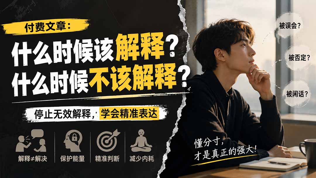 （20223期）付费文章：什么时候该解释？什么时候不该解释？-宇文网创