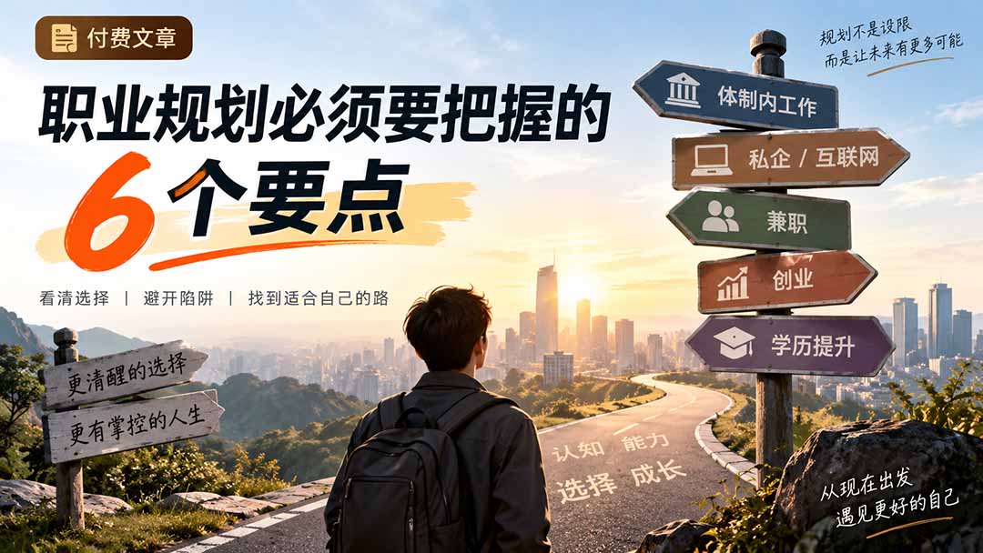 （20422期）付费文章：职业规划必须要把握的6个要点-宇文网创