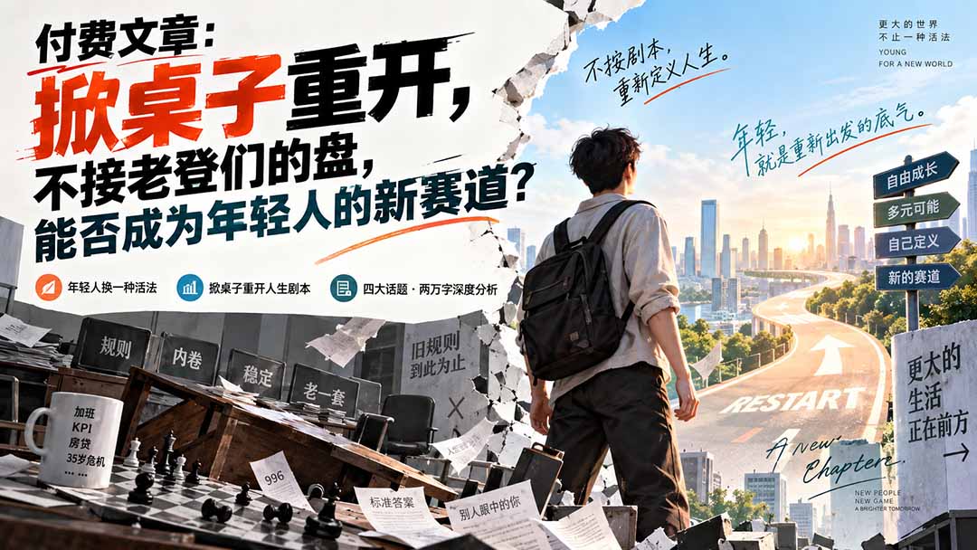（20557期）付费文章：掀桌子重开，不接老登们的盘，能否成为年轻人的新赛道？-宇文网创