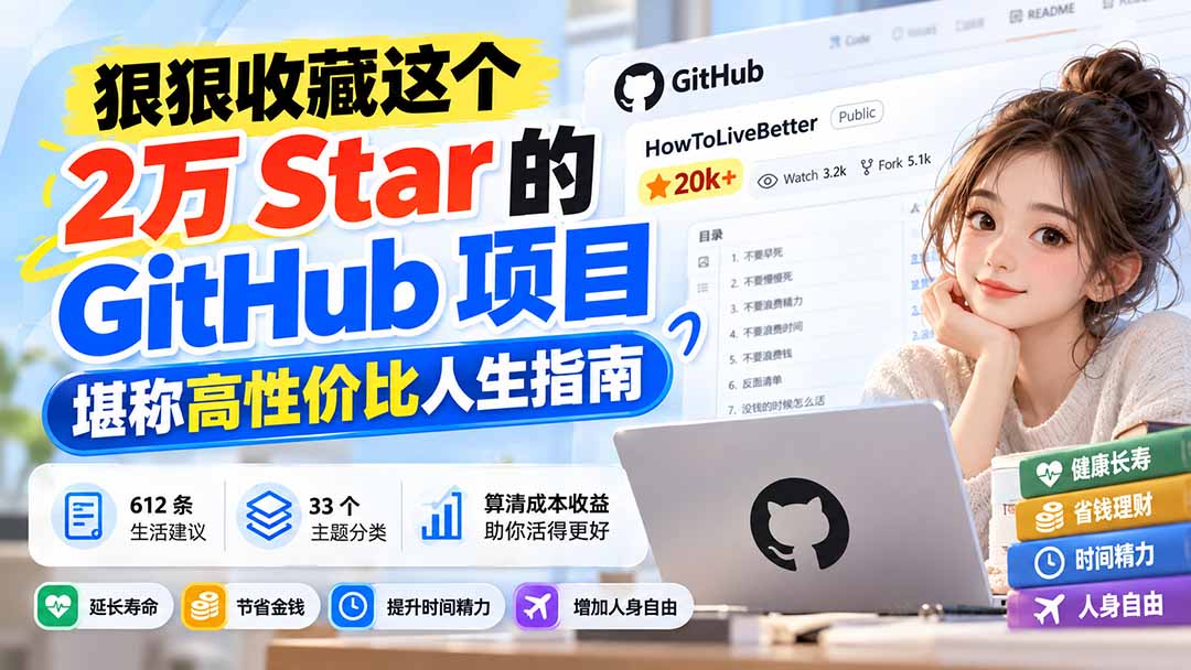 （20726期）狠狠收藏这个 2 万 Star 的 GitHub 项目，堪称高性价比人生指南。-宇文网创