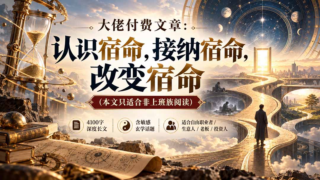 （20673期）【无水印】大佬付费文章：认识宿命，接纳宿命，改变宿命（本文只适合非上班族阅读）-宇文网创