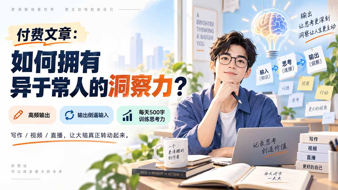 (20558期)付费文章:如何拥有异于常人的洞察力?-宇文网创