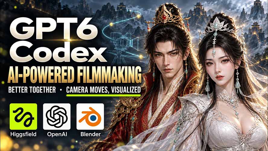 (20561期)GPT-6 Astra×Codex高智能制作视频!联手Higgsfield,运镜可视化实战-宇文网创