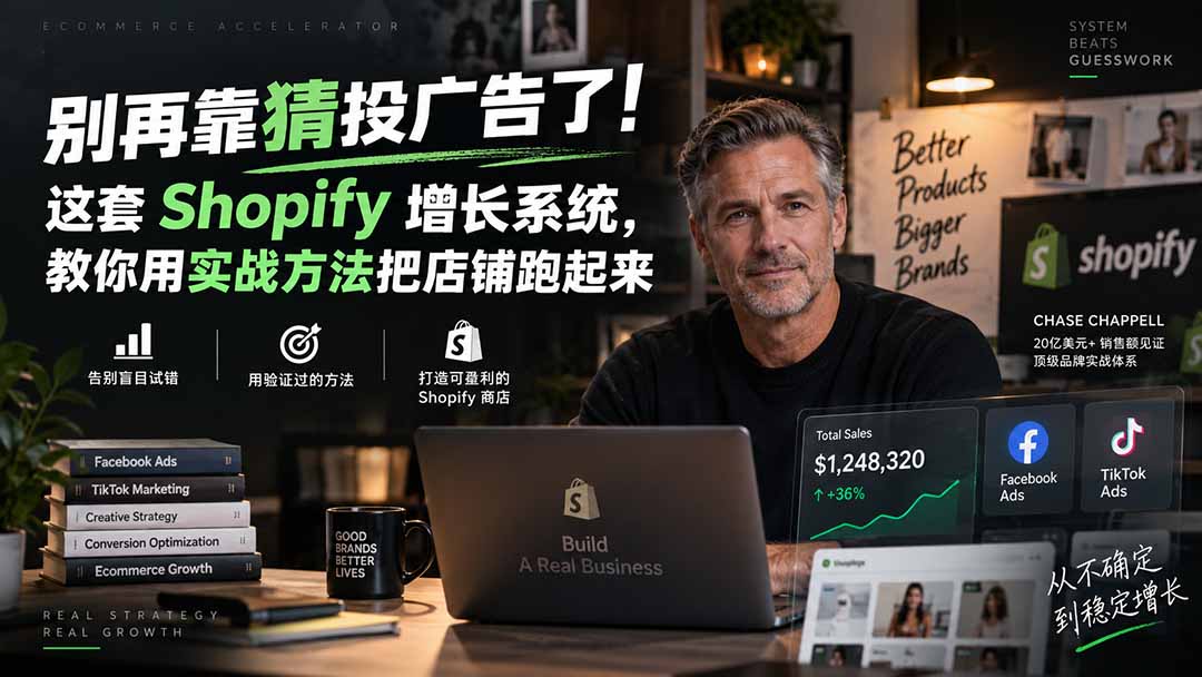 (20367期)别再靠猜投广告了!这套 Shopify 增长系统,教你用实战方法把店铺跑起来【原创双语字幕】-宇文网创