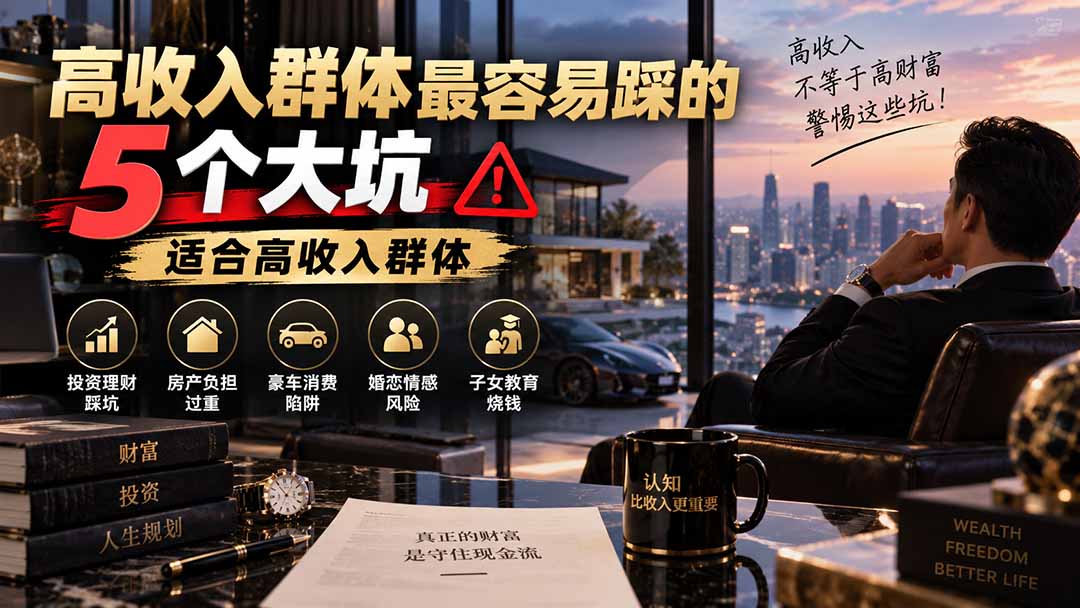 (20289期)付费文章:高收入群体最容易踩的5个大坑,适合高收入群体-宇文网创