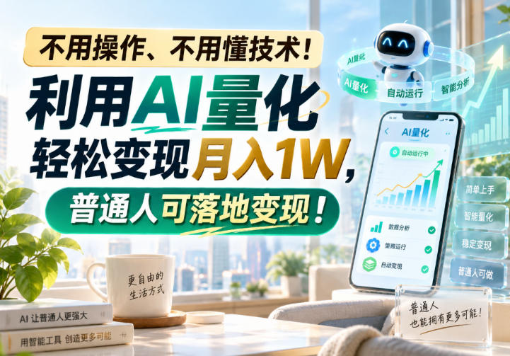 (20429期)利用AI量化轻松变现月入1W,普通人可落地变现,不用操作、不用懂技术!-宇文网创