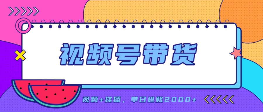 （20344期）日入2000+的副业，视频号带货，一部手机改写人生篇章，无需投资-宇文网创