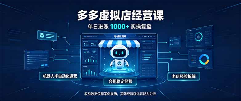 (20616期)单日进账1000+的多多虚拟店,合规稳定的老牌项目,机器人半自动化运营-宇文网创