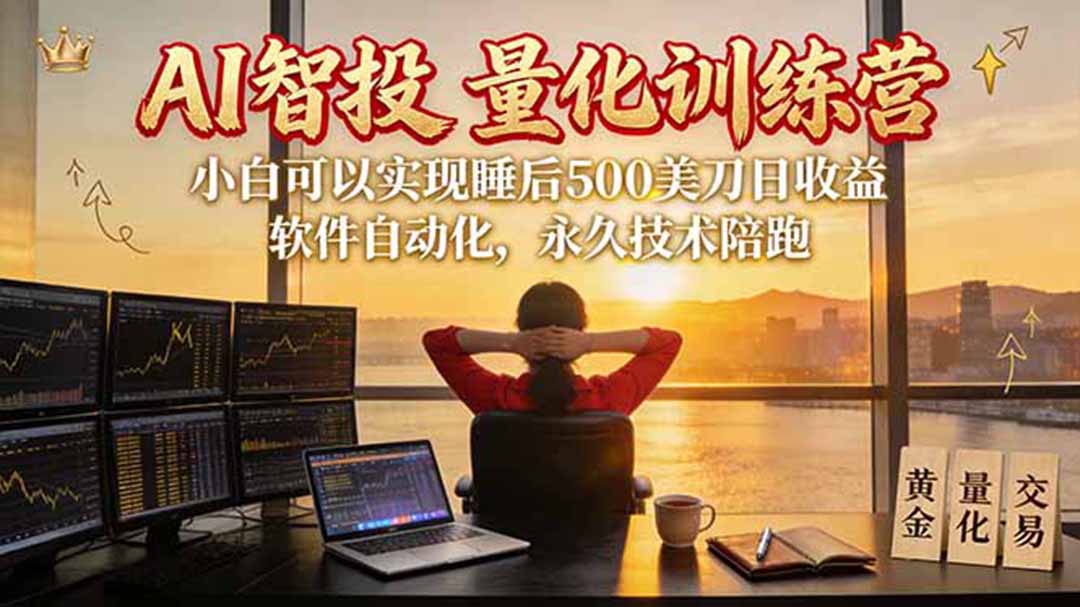 （20433期）AI智投EA量化训练营【第三期】，多策略智投+防爆技术+趋势分析 ，轻松上手，矩阵放大，长期稳定。-宇文网创