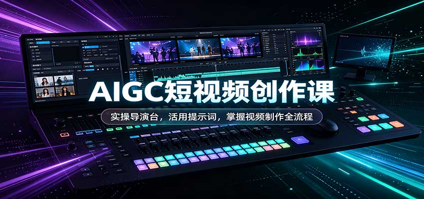 AIGC短视频创作课：实操导演台，活用提示词，掌握视频制作全流程-宇文网创