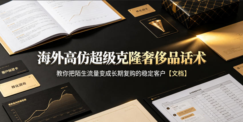海外高仿超级克隆奢侈品话术，教你把陌生流量变成长期复购的稳定客户【文档】-宇文网创
