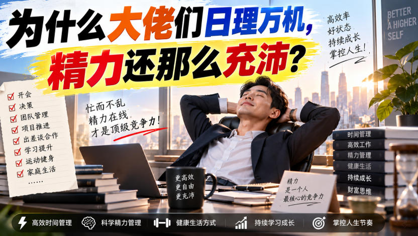 付费文章：为什么大佬们日理万机，精力还那么充沛？-宇文网创