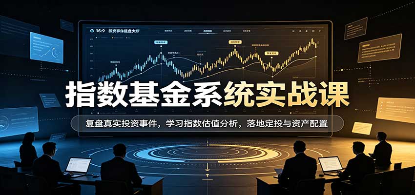 指数基金系统实战课:复盘真实投资事件,学习指数估值分析,落地定投与资产配置-宇文网创