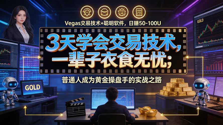 （20720期）3天学会做交易，普通人快速成为操盘手” Vegas交易系统+聪明软件 ， 日赚50-1000U， 长期稳定，小白轻松上手-宇文网创