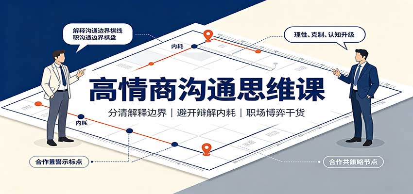 高情商沟通思维课：分清解释边界，避开辩解内耗，职场博弈干货-宇文网创