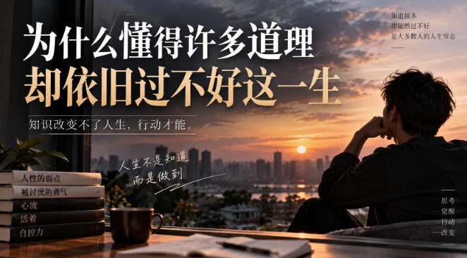 某社群精选文:为什么懂得许多道理却依旧过不好这一生?-宇文网创