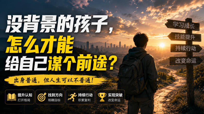 付费文章：没背景的孩子，怎么才能给自己谋个前途？-宇文网创