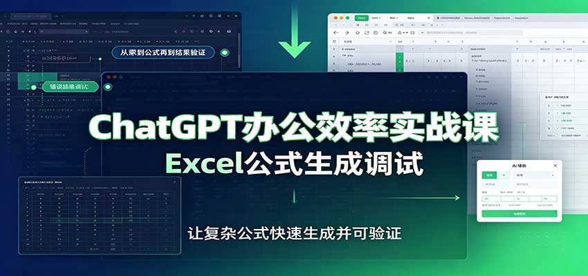 ChatGPT办公效率实战课：提示词技巧，Excel公式生成调试，文档编写教程-宇文网创