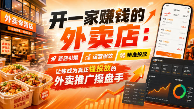 开一家賺钱的外卖店：新店引爆·运营提效·精准投放，让你成为真正懂投放的外卖推广操盘手-宇文网创