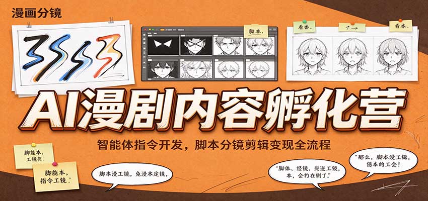 AI漫剧内容孵化营:智能体指令开发,脚本分镜剪辑变现全流程-宇文网创