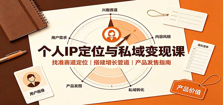 个人IP定位与私域变现课:找准赛道定位,搭建增长管道,产品发售指南-宇文网创
