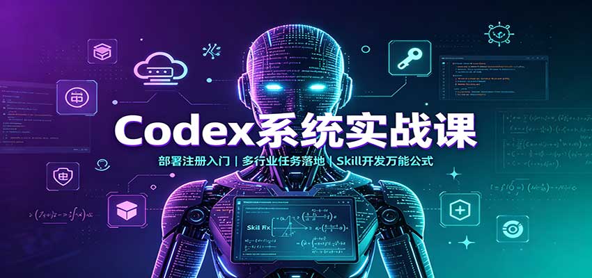 Codex系统实战课:部署注册入门,多行业任务落地,Skill开发万能公式-宇文网创