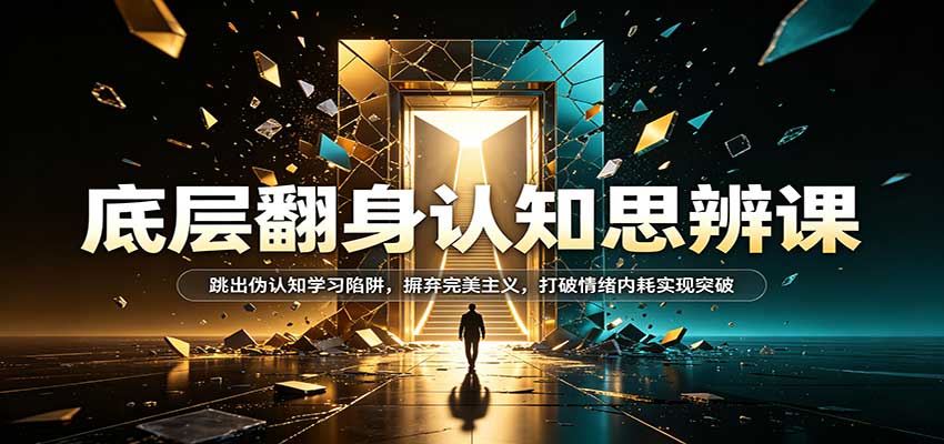 底层翻身认知思辨课:跳出伪认知学习陷阱,摒弃完美主义,打破情绪内耗实现突破-宇文网创