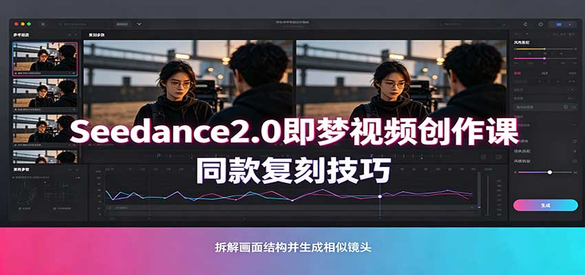 Seedance2.0即梦视频创作课:剧本式视频制作,同款复刻技巧,多行业案例落地教学-宇文网创