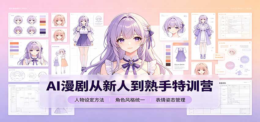 AI漫剧从新人到熟手特训营：剧本分镜创作，提示词模板，人物设定与工具资源-宇文网创