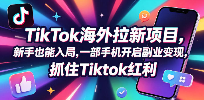 【无水印】Tc联盟TikTok海外拉新项目，新手也能入局，一部手机开启副业变现，抓住Tiktok红利（更新0927）-宇文网创
