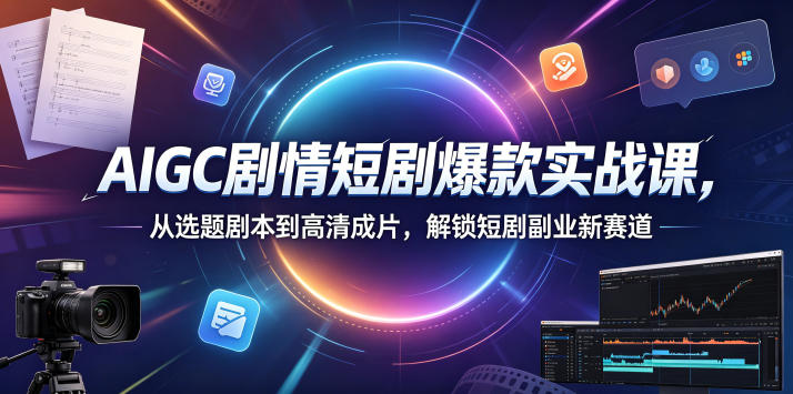 AIGC剧情短剧爆款实战课，从选题剧本到高清成片，解锁短剧副业新赛道（更新0906）-宇文网创